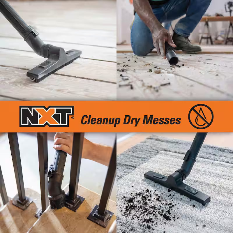 6 Qt. NXT Backpack Vacuum Cleaner with Filters and Locking Accessories for Dry Applications