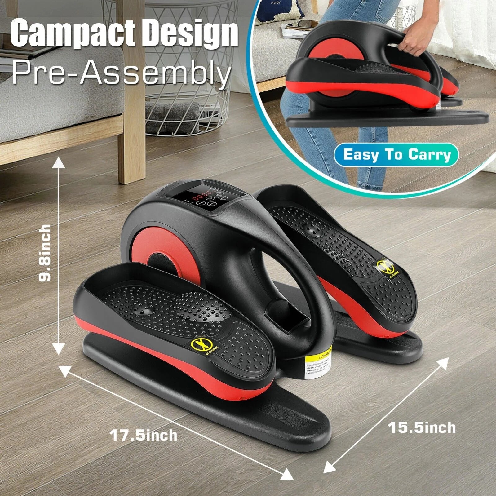 Electric Ellipse Leg Exerciser Under Desk Elliptical Seated Foot Pedal Exerciser