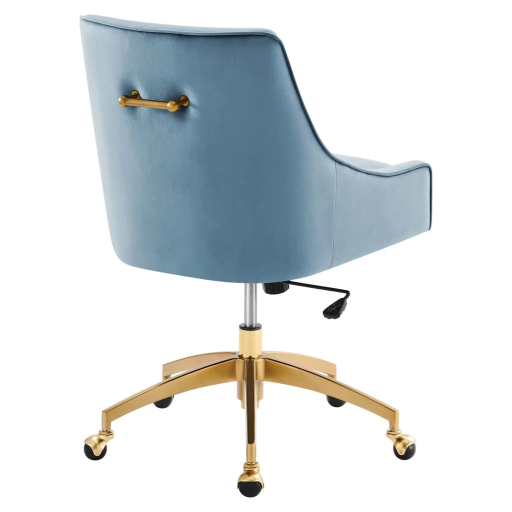 Discern Performance Velvet Office Chair Light Blue