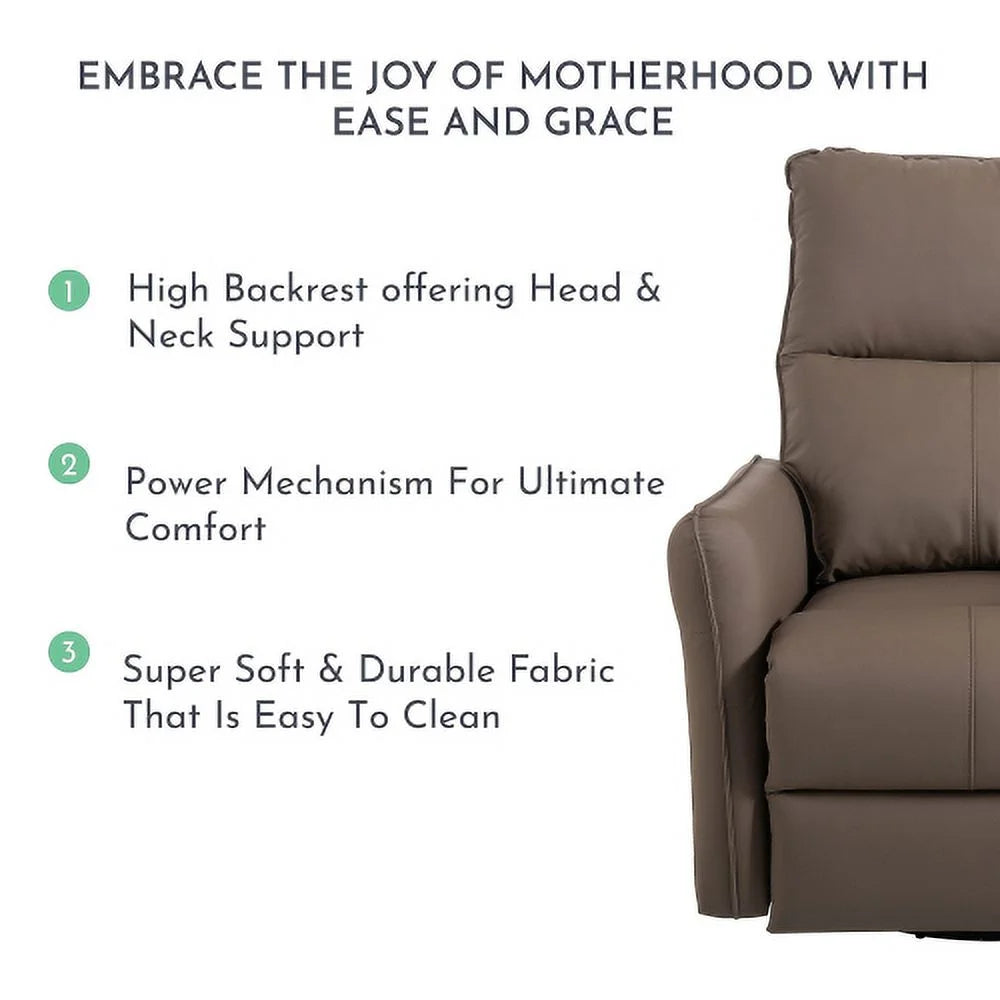 270° Power Swivel Rocker Recliner Chair, Electric Glider Reclining Sofa with USB Ports, Power Swivel Glider, Rocking Chair Nursery Recliners for Living Room Bedroom