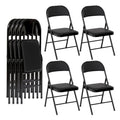 Vebreda Upholstered Padded Folding Chair (4 Pack), Black