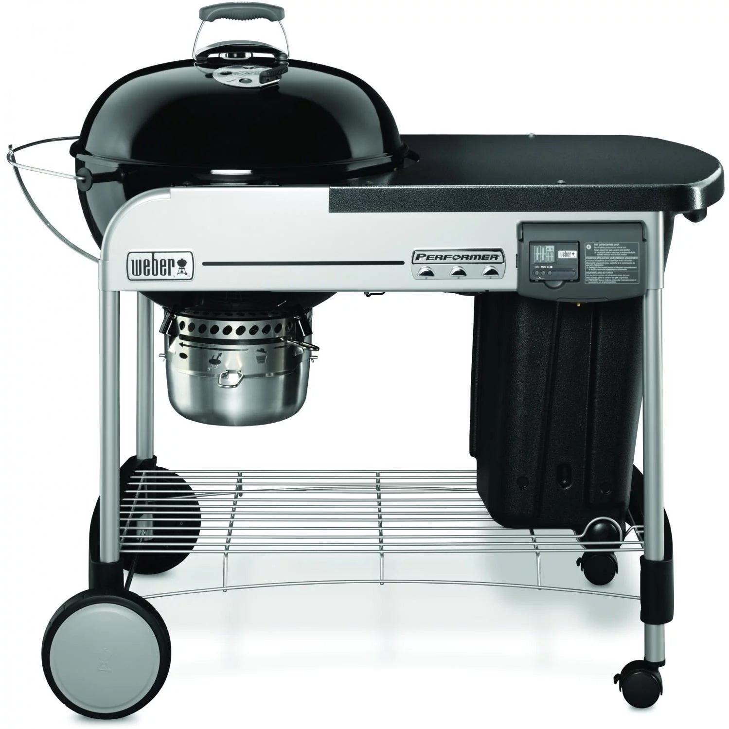 Weber Performer Deluxe 22-Inch Freestanding Charcoal Grill With Touch-N-Go Ignition - Black - 15501001