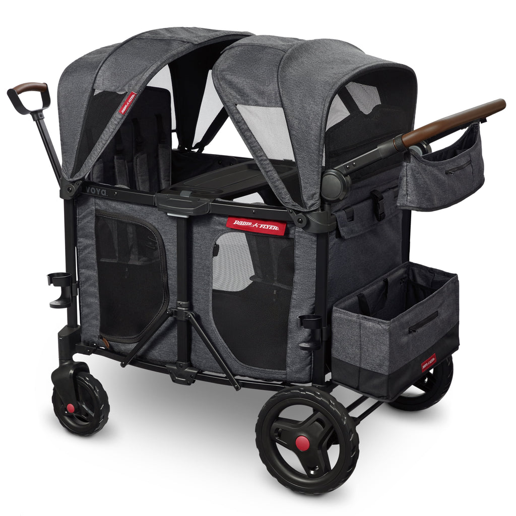 Radio Flyer, Voya™ XT Quad Stroller Wagon, Premium Stroller Wagon for 4 Kids, Accessories Included