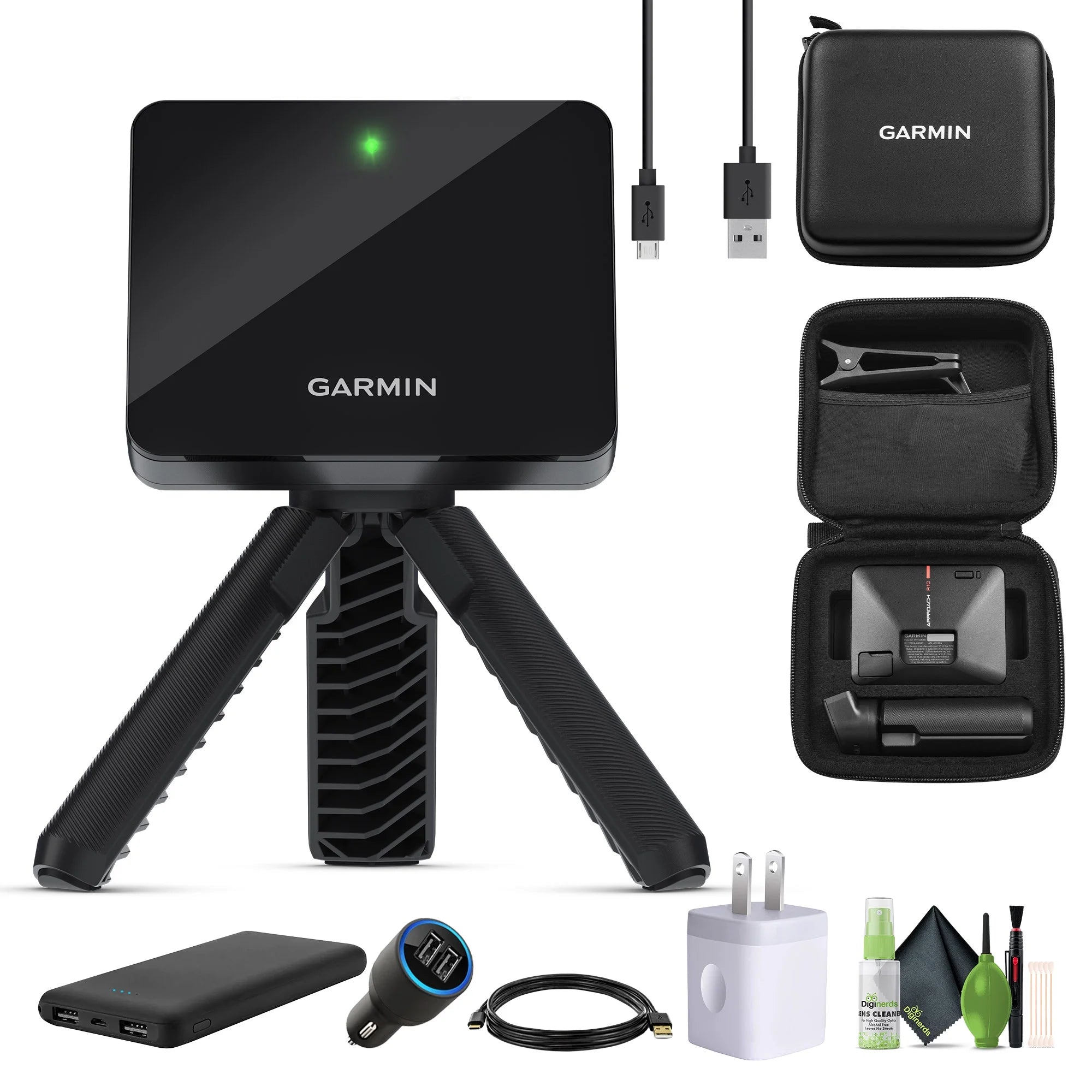 Garmin Approach R10 Portable Golf Launch monitors, Golf Simulator To Take Your Game Home, Indoors or to the Driving Range, Track Metrics, Swings Analyzer, 10 Hours Battery Life Bundle With Accessories
