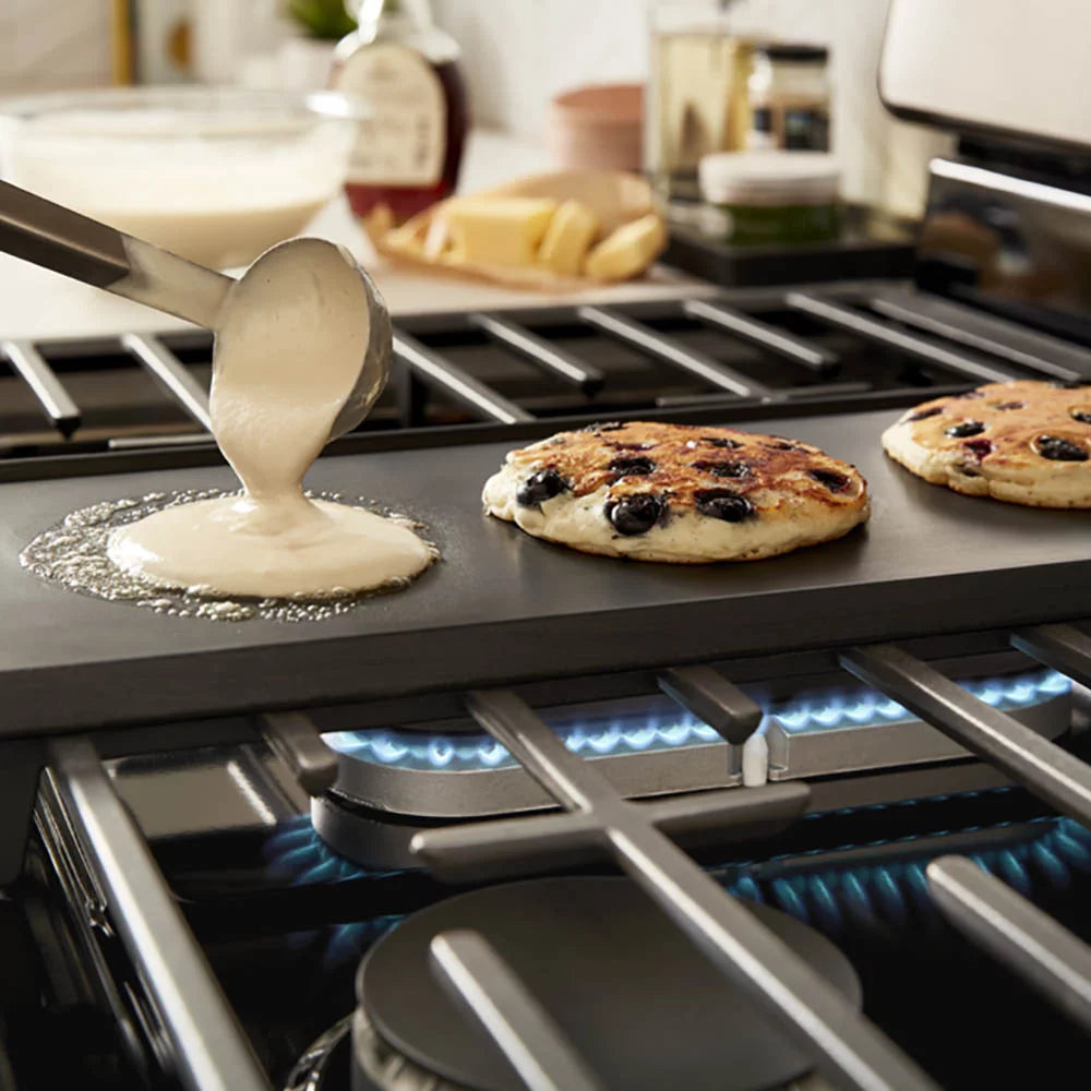 WFG505M0MS Whirlpool 30" 5.1 cu ft 5 Burners Gas Range in Stainless Steel.dimensions of 29” width, 27.2” depth, and 46.25” height