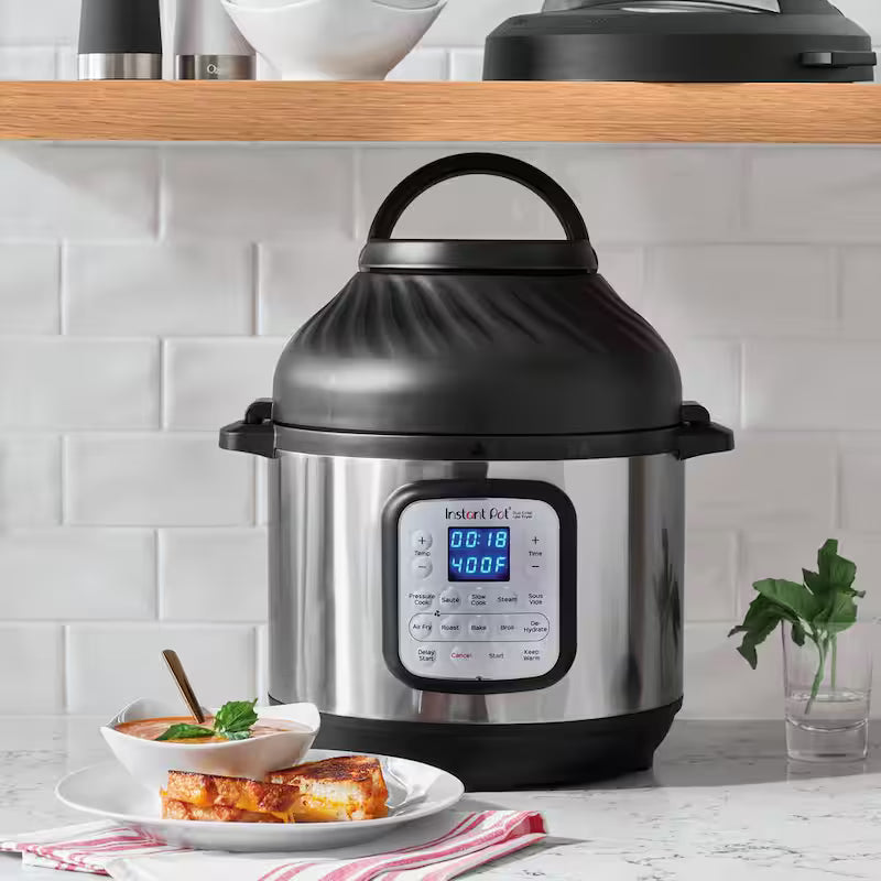 8 Qt. Silver Duo Crisp Air Fryer with EPC Combo