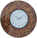 Lulu Decor, 19 Amber Flower Mosaic Wall Clock with Black Cement, Arabic Number Glass Dial 9.5 for Living Room &amp; Office Space
