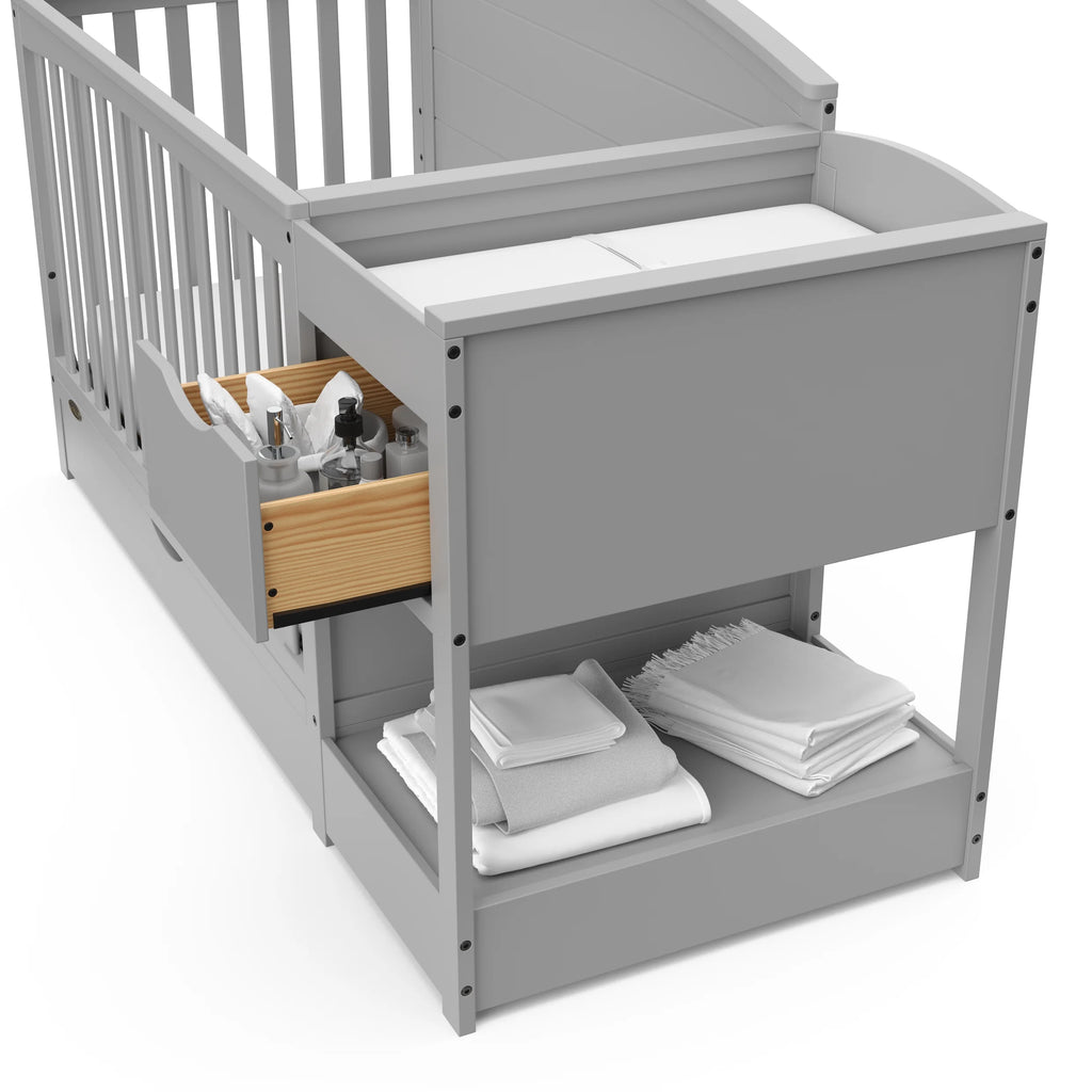 Graco Bellwood 5-in-1 Convertible Crib and Changer, White