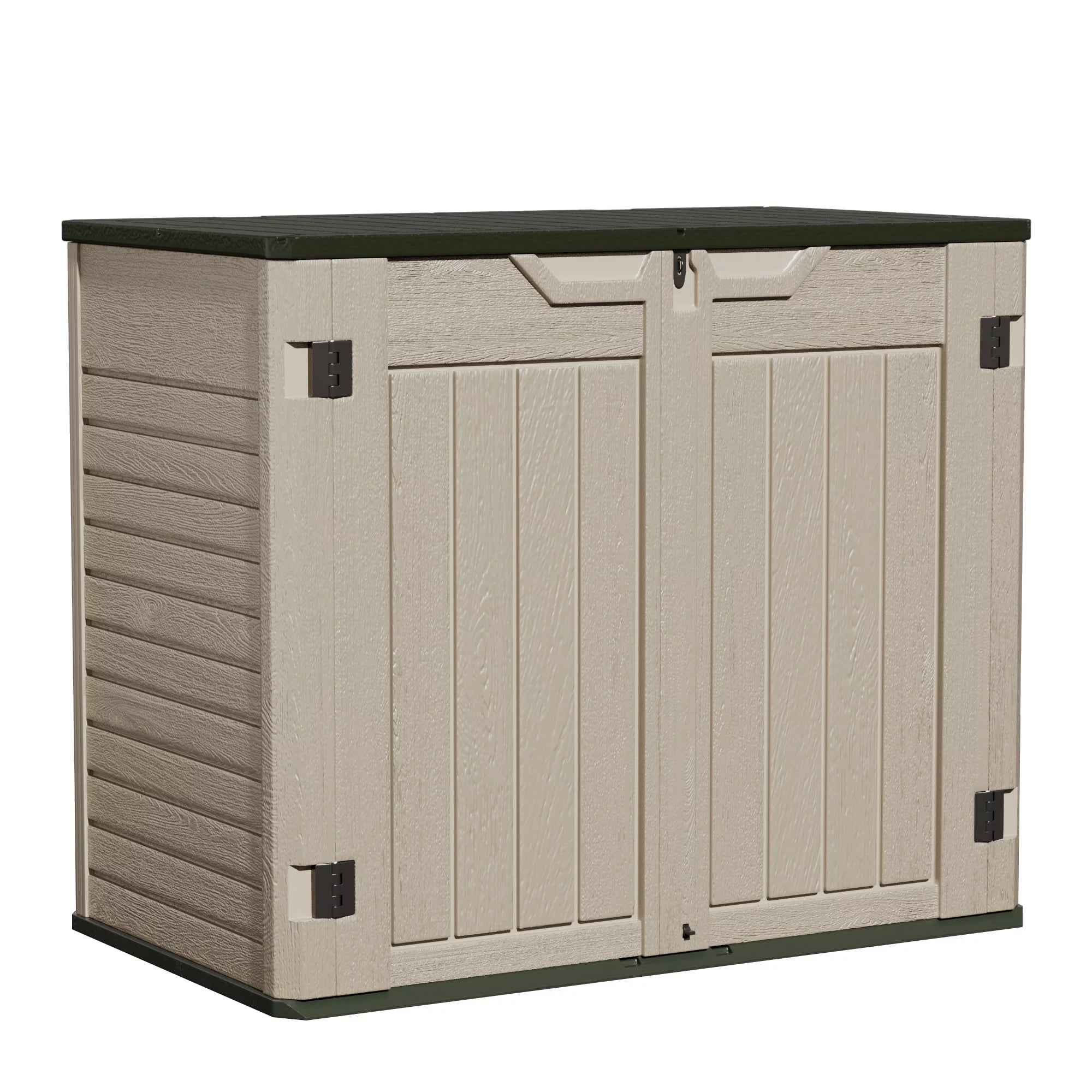Homall 260 Gallon Outdoor Storage Deck Box HDPE Plastic Trash Cans, Dark green