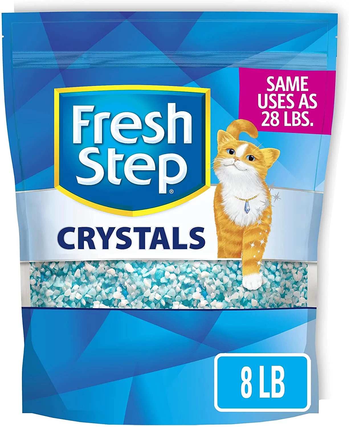 Fresh Step Crystals, Premium Cat Litter, Scented, 16 Pounds (2 Pack of 8 lb Bags)