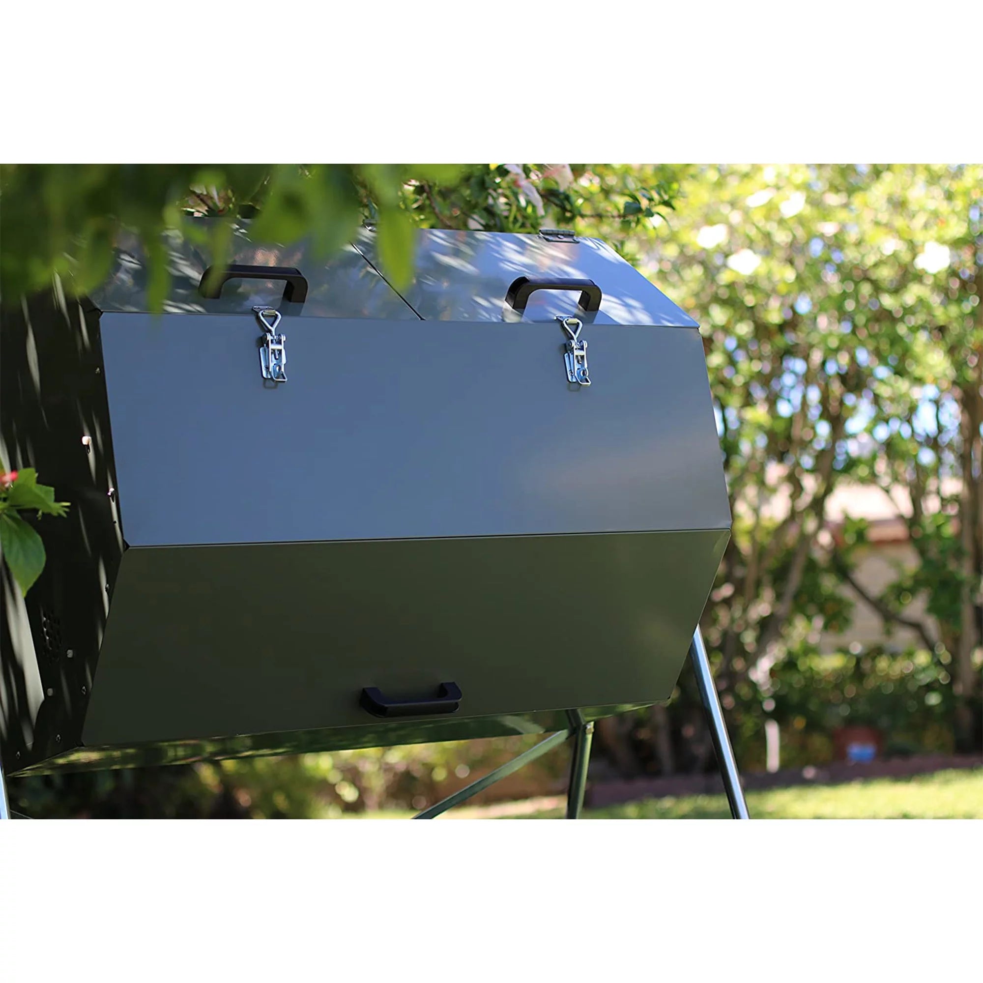 Jora Composters JK270A 70 Gallon Dual Chamber Steel Compost Tumbler Bin