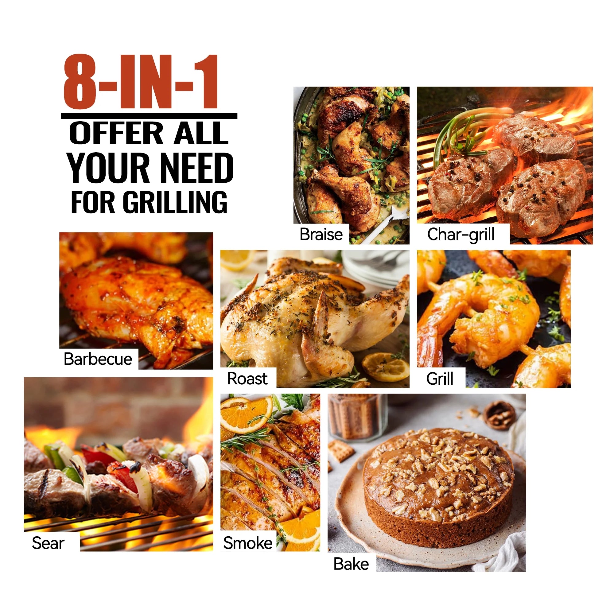 Z GRILLS ZPG-10002B 1060 sq. in. Wood Pellet Grill and Smoker 8-in-1 BBQ Black