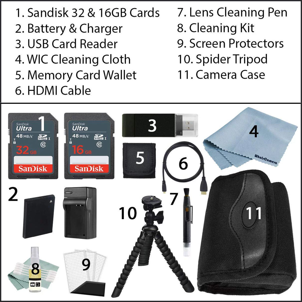 Canon Powershot SX740 HS 4K Video Digital Camera Black + Advanced Bundle